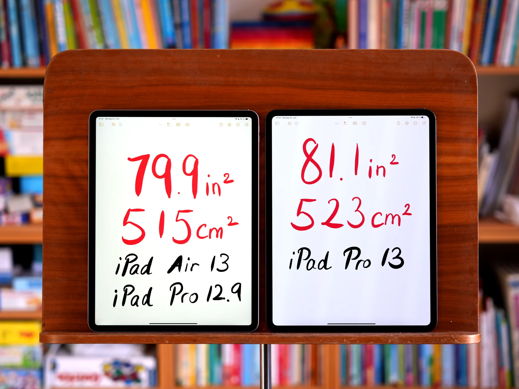 iPad Pro 13 vs iPad Air 13 - Screen size and surface area comparison